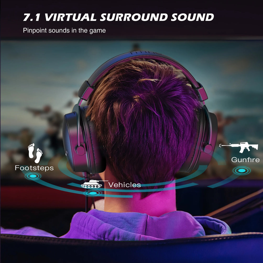 FIFINE H9 Wired Gaming Headset with 7.1 Surround Sound