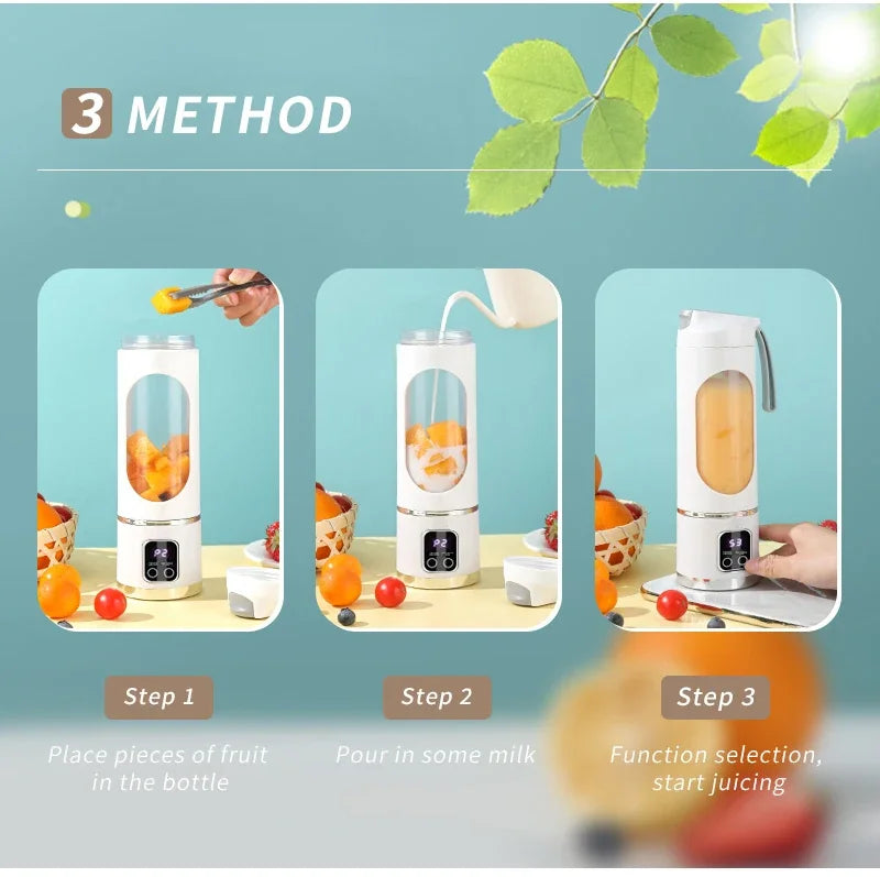 2025 Mini Electric Juicer – 450ML with Digital Display
