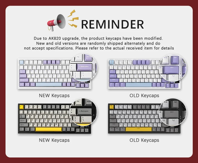 AJAZZ AK820 / AK820Pro Gaming Mechanical Keyboard 75% 82 Keys Wired Single Mode/Bluetooth Wireless Gamer Keyboard for Laptop PC