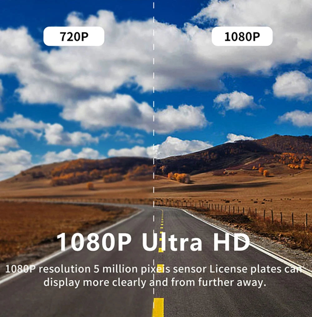 1080P WiFi Dual Dash Cam with Night Vision