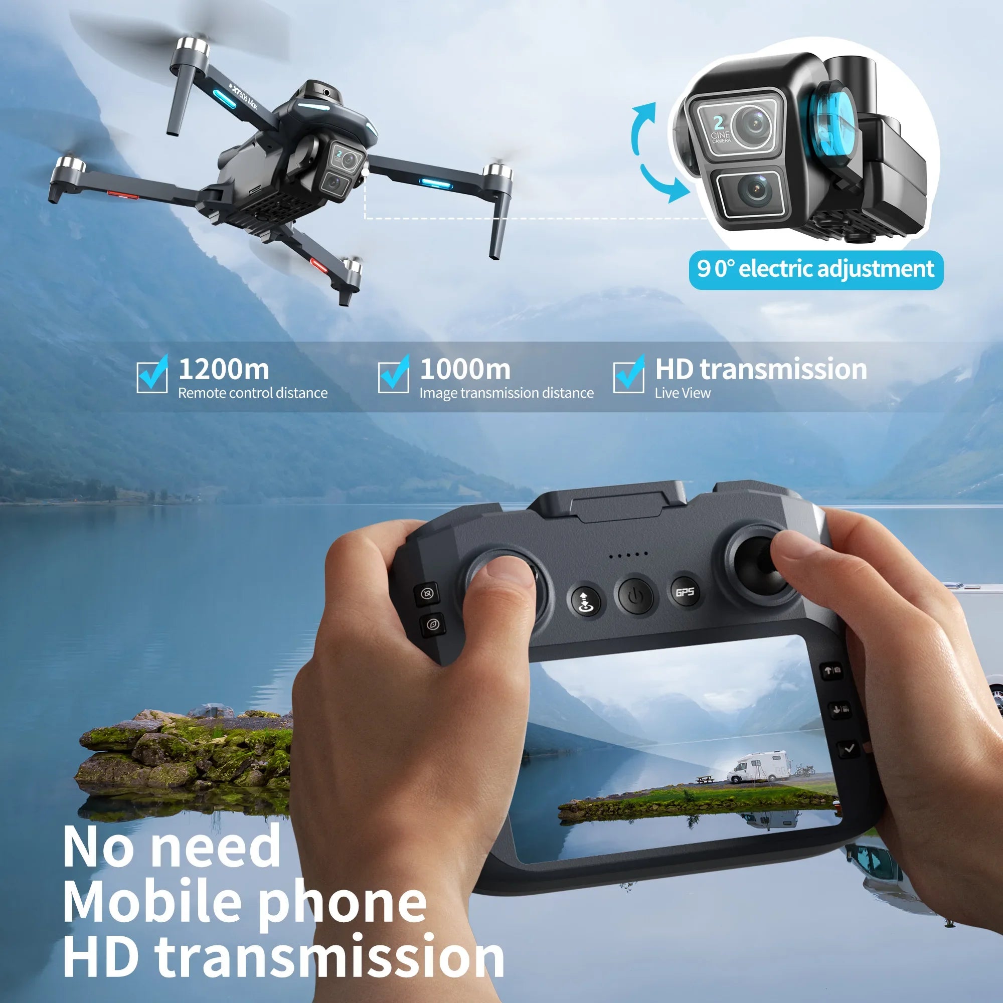 Xiaomi XT606 MAX GPS Drone 4k Professional 8K HD Camera FPV Wish Screen Drone 360° Obstacle Avoidance Quadcopter Toys Dron