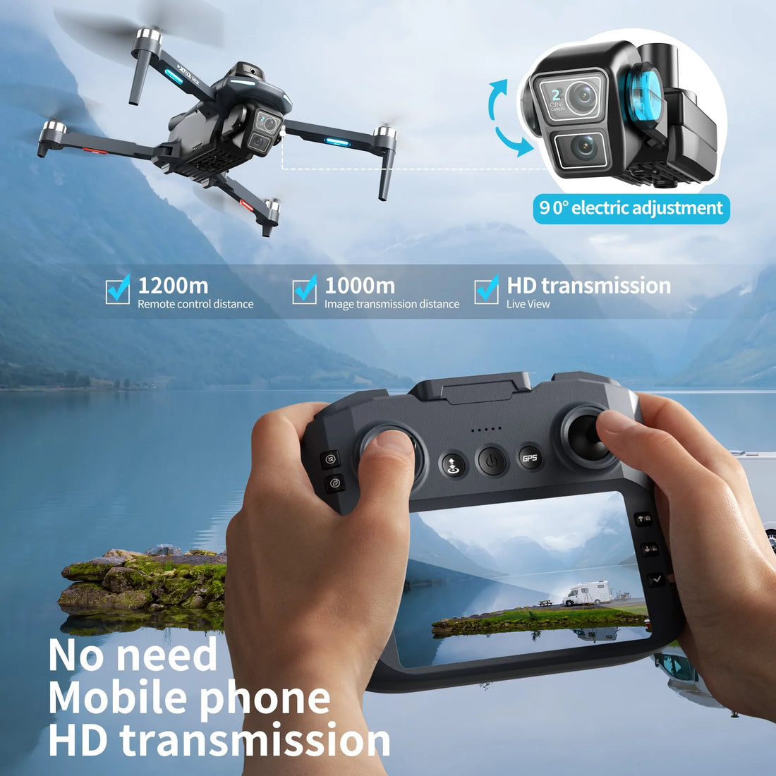 Xiaomi XT606 MAX GPS Drone 4k Professional 8K HD Camera FPV Wish Screen Drone 360° Obstacle Avoidance Quadcopter Toys Dron