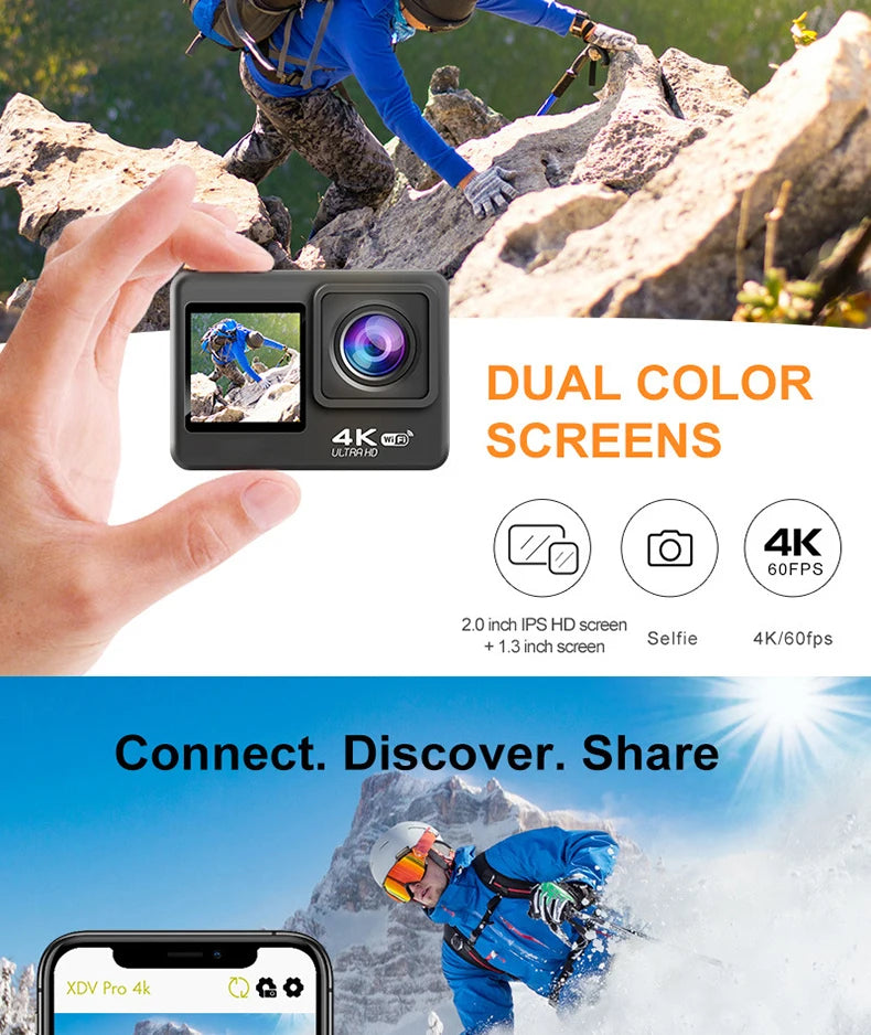 4K Ultra HD Action Camera with WiFi & Waterproof Case