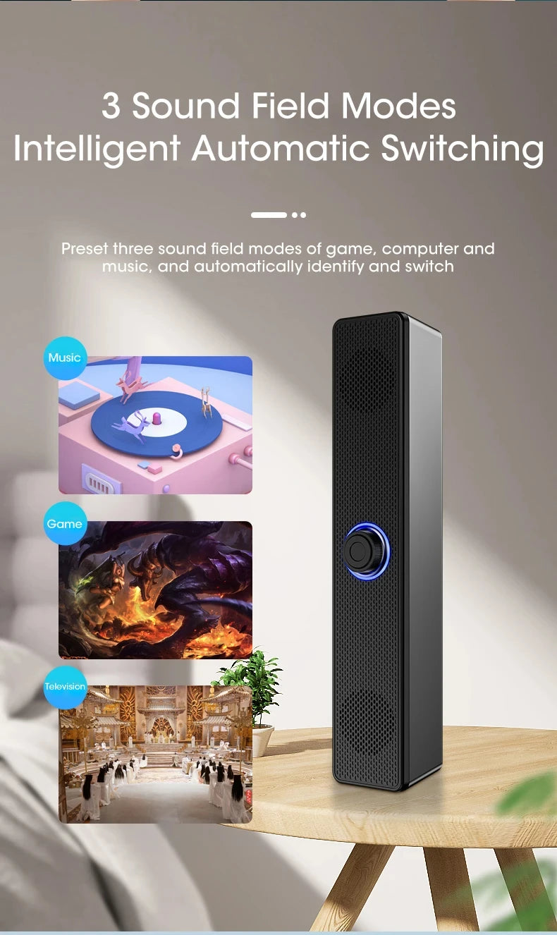 PC Soundbar Bluetooth & Wired USB Speaker