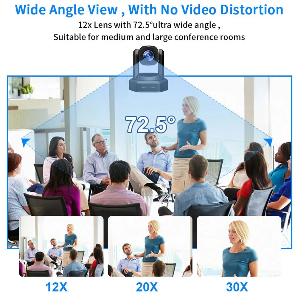 Runpu 1080P/60fps NDI Conference PTZ Video Camera 12/20/30x Zoom Ai Auto Tracking PTZ SDI Camera HDMI USB Outputs Support POE