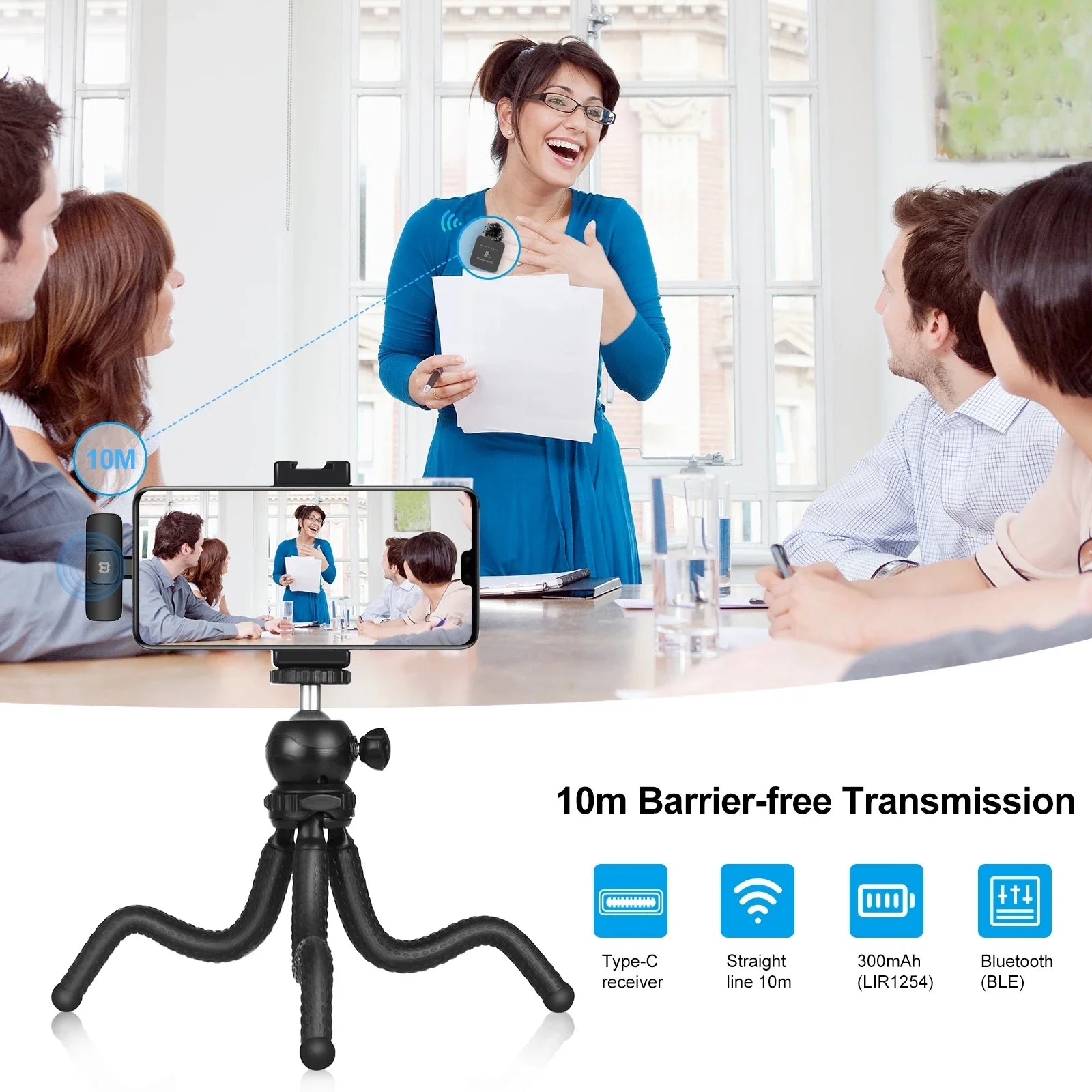 PULUZ Wireless Lavalier Mini Microphone