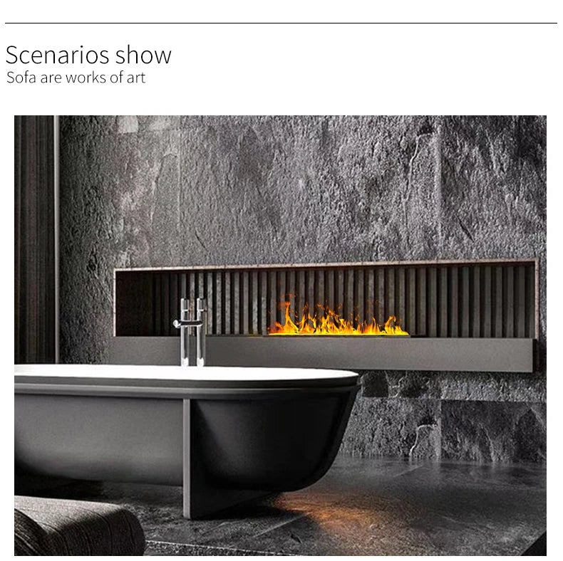 Water Vapor Fireplace Germicidal UV Lamps Customized 3D Flame Electric Fireplace Tv Stand Inserts Living Room Decorative