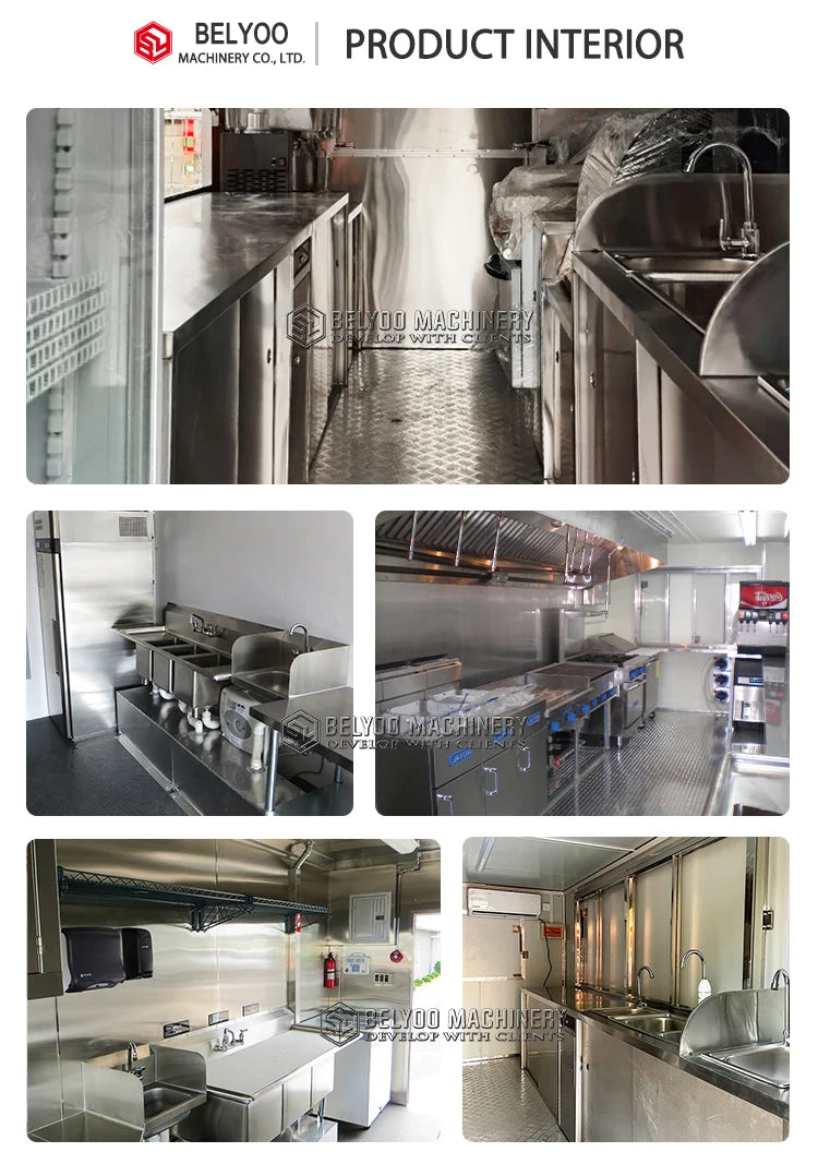 2024 9.8ft Street Food Truck Mobile Hot Dog Stand Food Truck With Full Kitchen Juice Vending Trailer Ice Cream Cart