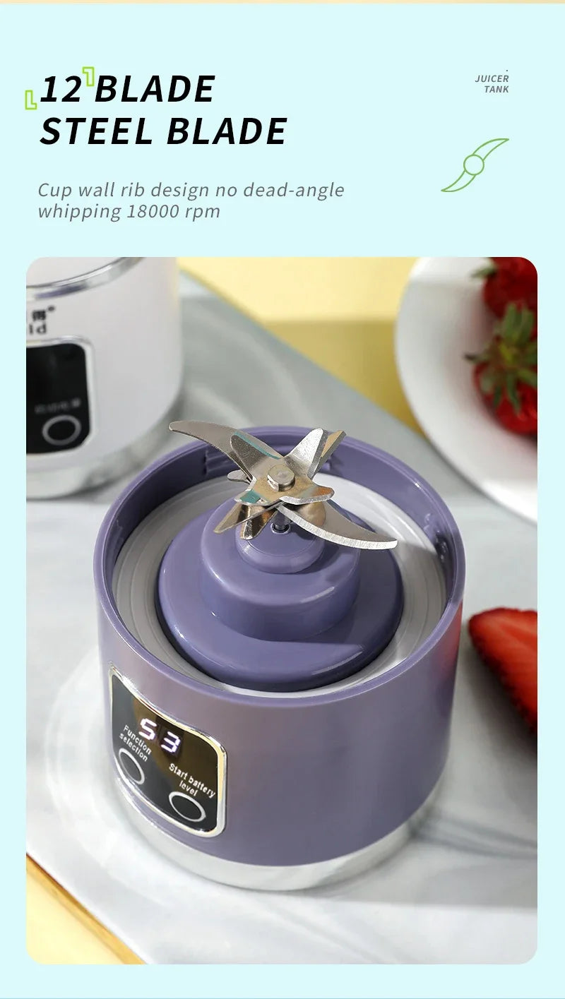 2025 Mini Electric Juicer – 450ML with Digital Display