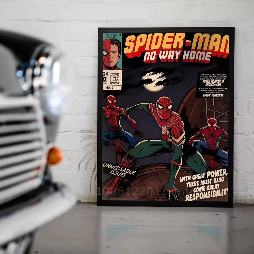 Cool S-Spider M-Man Poster Stickers art wall Murals decor Game Room Decor Gifts Kawaii HD painting Cat Cars