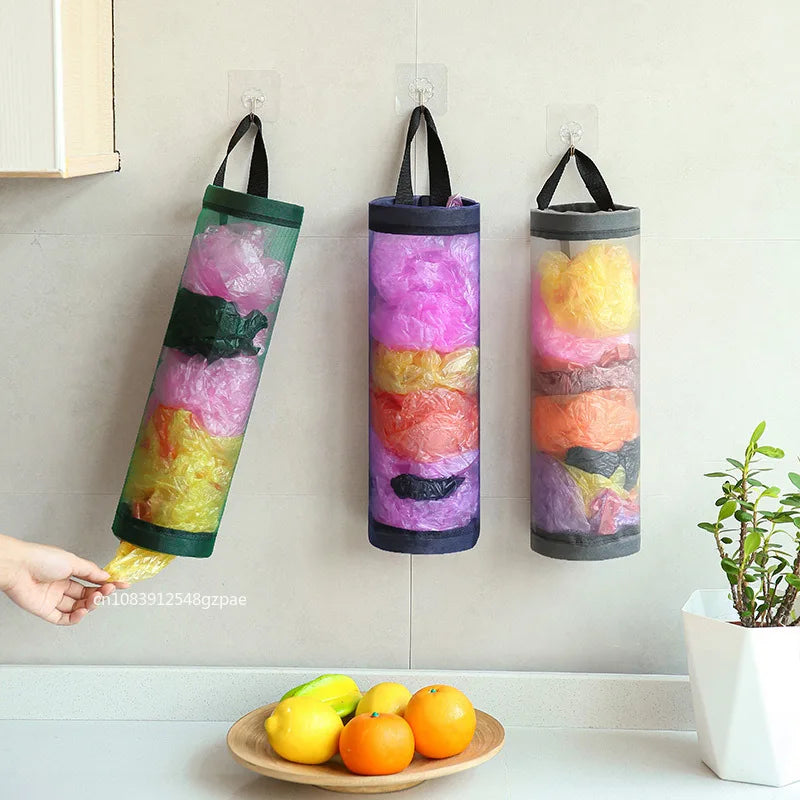 Wall-Mount Plastic Bag Holder Dispenser (1–5PCS)
