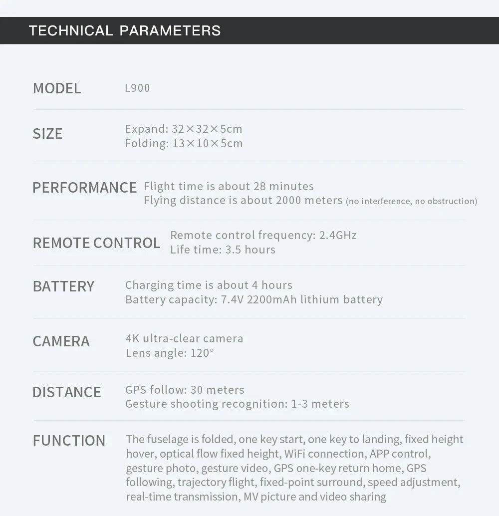 L900 Pro MAX 4K GPS Drone with Dual Camera