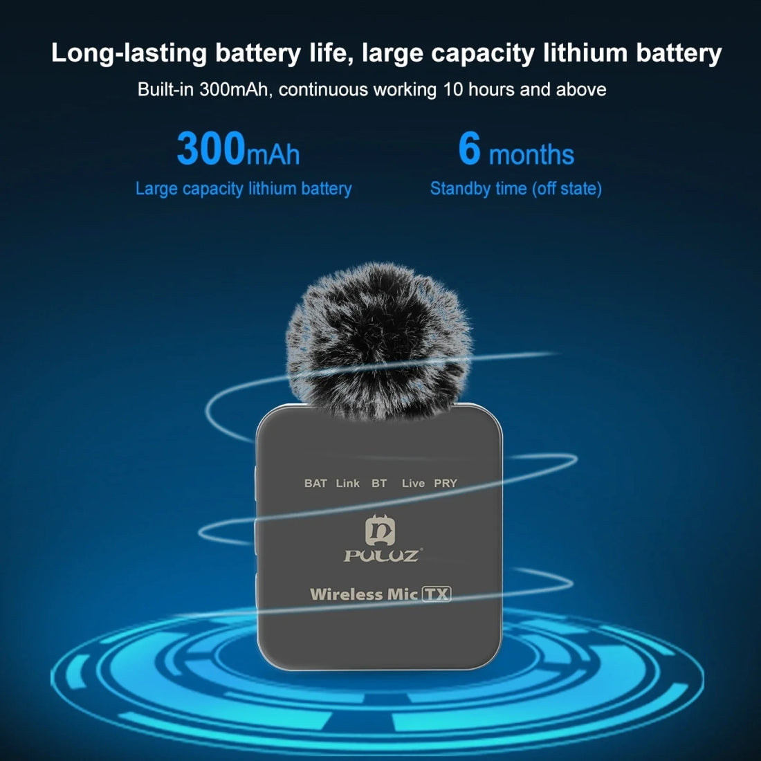 PULUZ Wireless Lavalier Mini Microphone