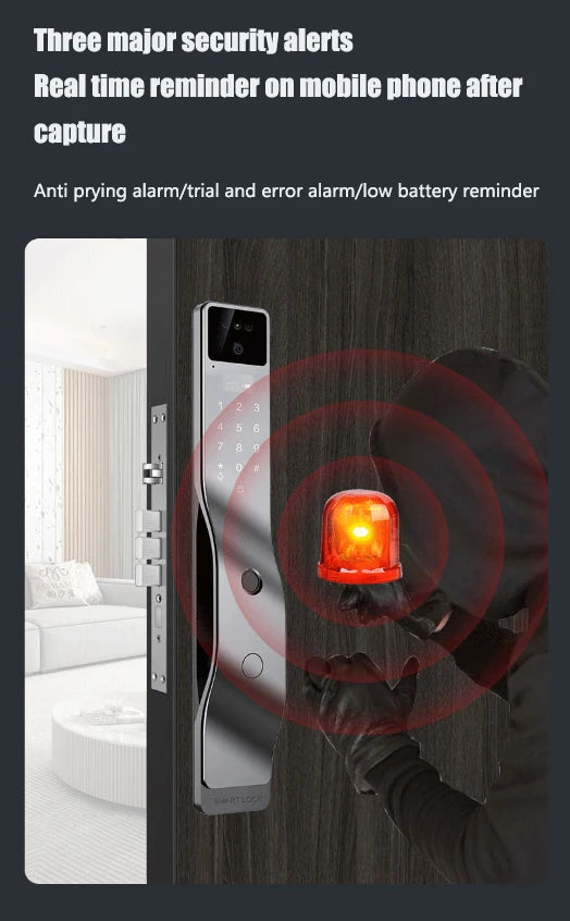 Tuya App Smart Lock Household Anti-theft Door Fingerprint Lock With Camera Password Lock Large Door Lock