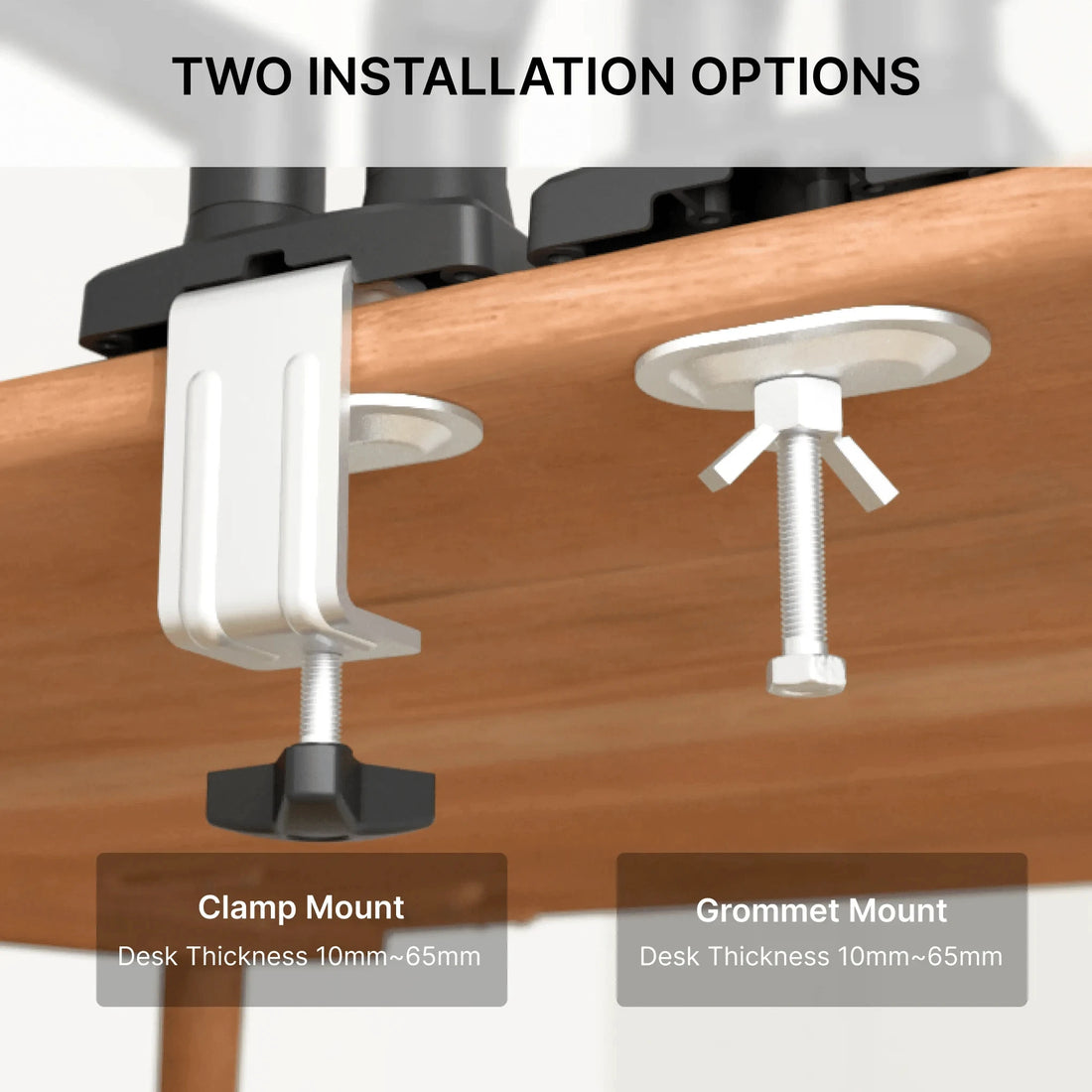 Nearhub 13-32 Inch Dual Arm Monitor Stand Desk Computer With C-Clamp & Grommet Mount,Effortless Installation Dual Monitor Mount