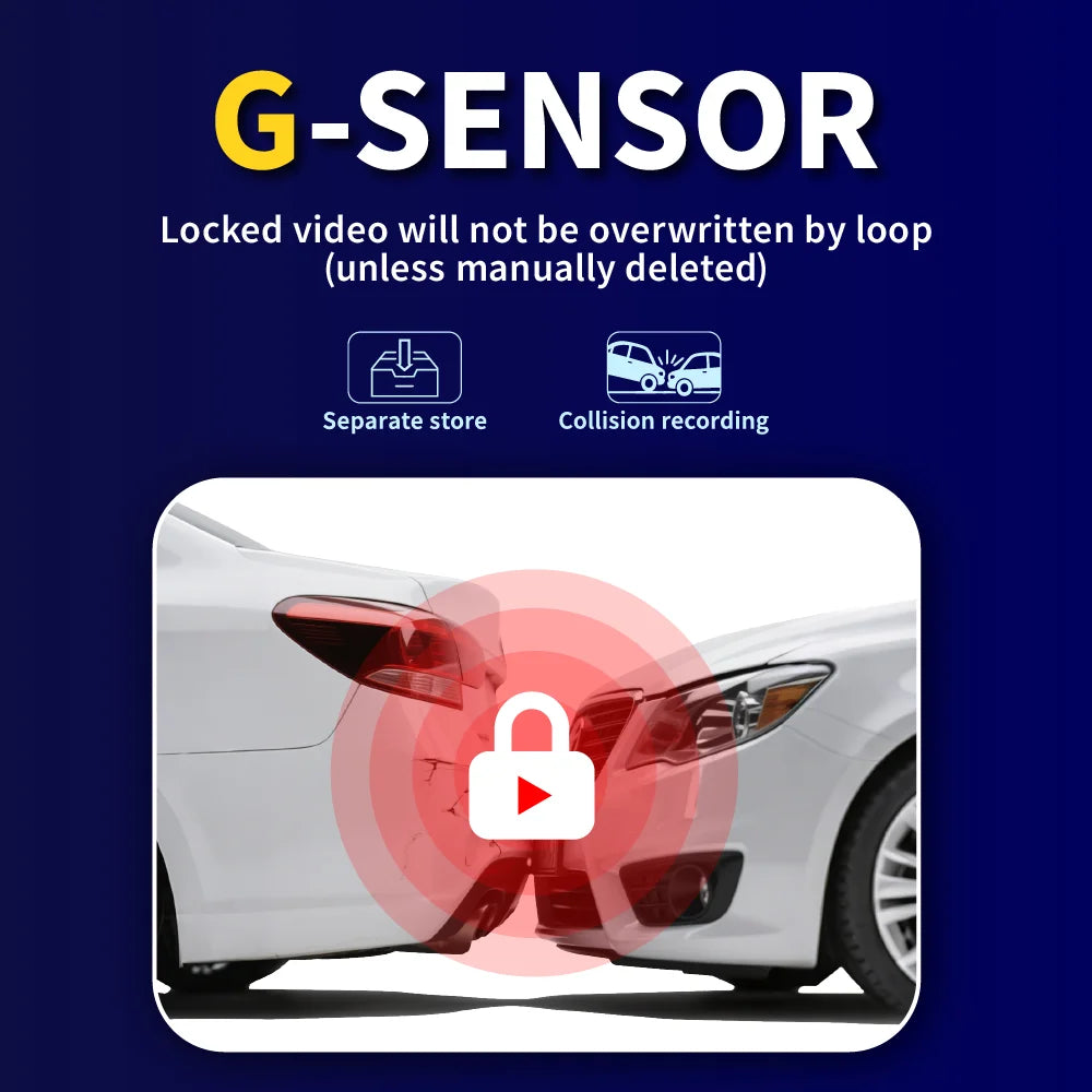 Car Dvr HD 1080P Dash Cam 3Lens Front Inside Rear Wide Angle Loop Recording Night Vision G-sensor Camera Vehicle Accessories