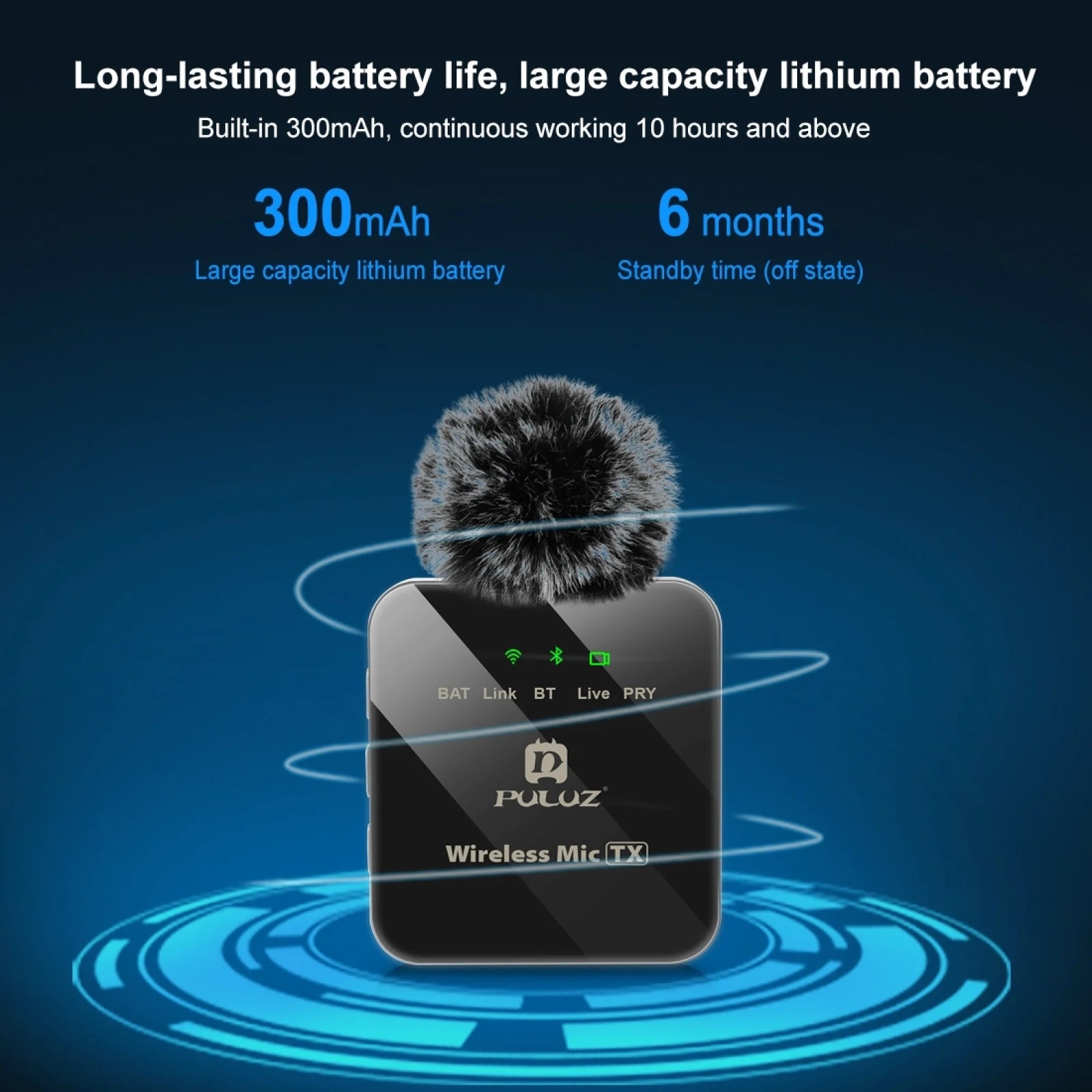 PULUZ Wireless Lavalier Mini Microphone