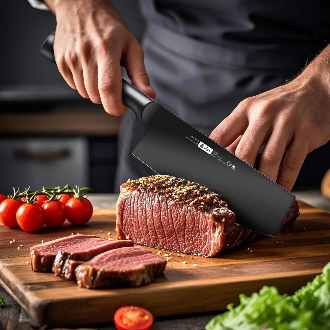 7pcs All-Steel Hollow Handle Kitchen Knife Set-Includes Cleaver,Slicer, Chef's Knife,and Fruit Knife.Round knife holder Home Use