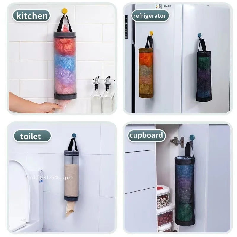 Wall-Mount Plastic Bag Holder Dispenser (1–5PCS)