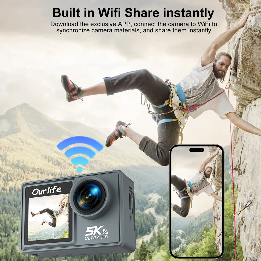 M40TR 5K Action Camera with Touch Screen & Zoom