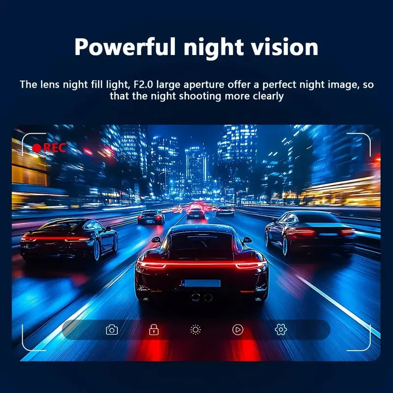 Car Dvr HD 1080P Dash Cam 3Lens Front Inside Rear Wide Angle Loop Recording Night Vision G-sensor Camera Vehicle Accessories