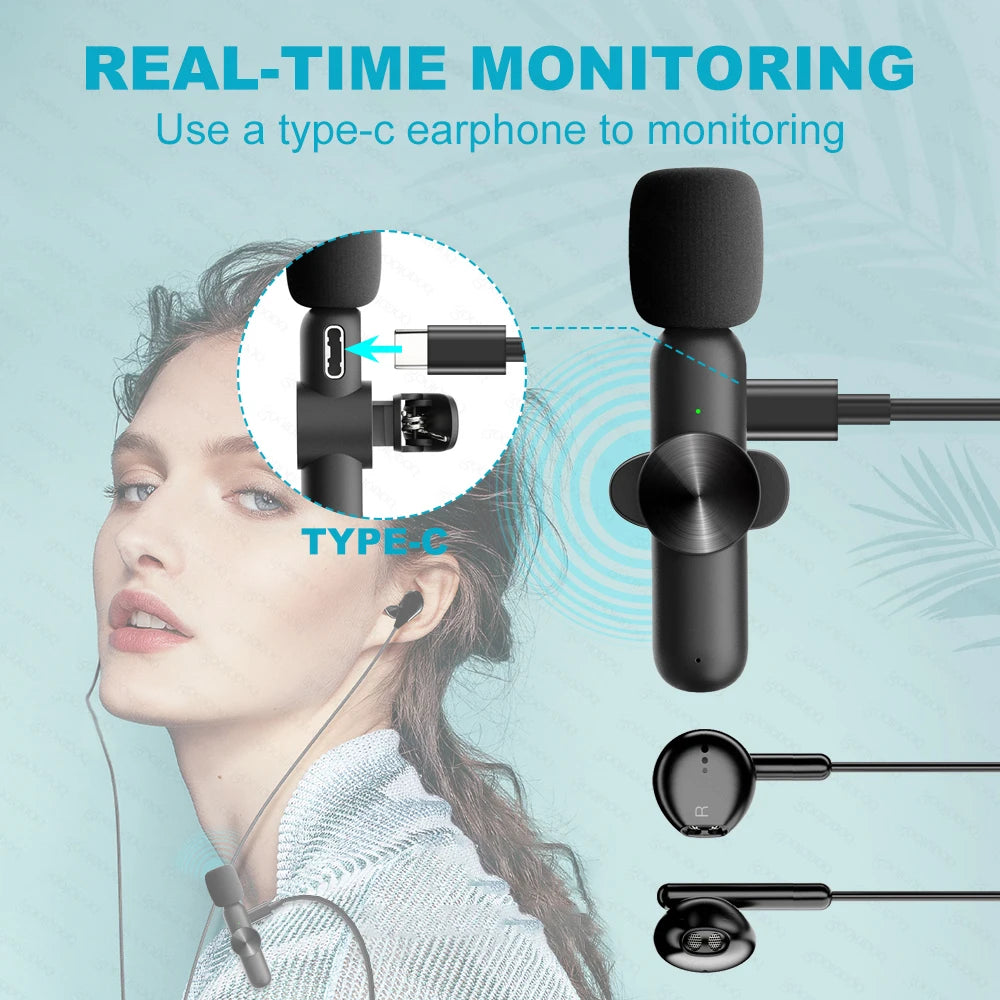 Wireless Mini Lavalier Microphone for iPhone & Android