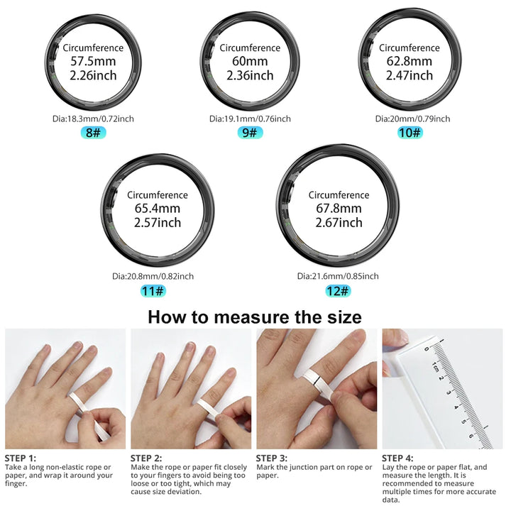 COLMI R02 Smart Ring – Health Monitor, 39-Day Battery, Waterproof with Charging Case