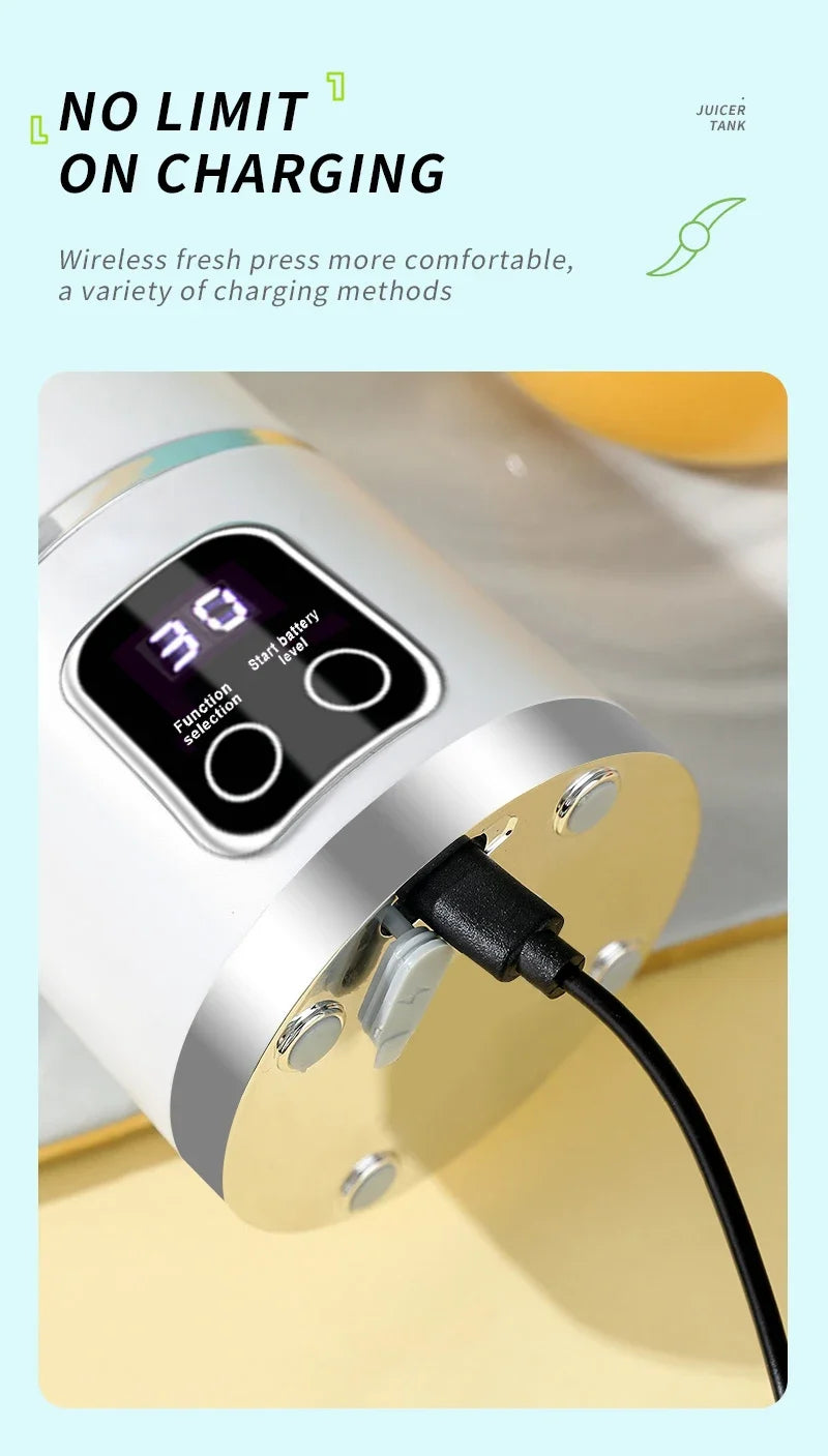 2025 Mini Electric Juicer – 450ML with Digital Display
