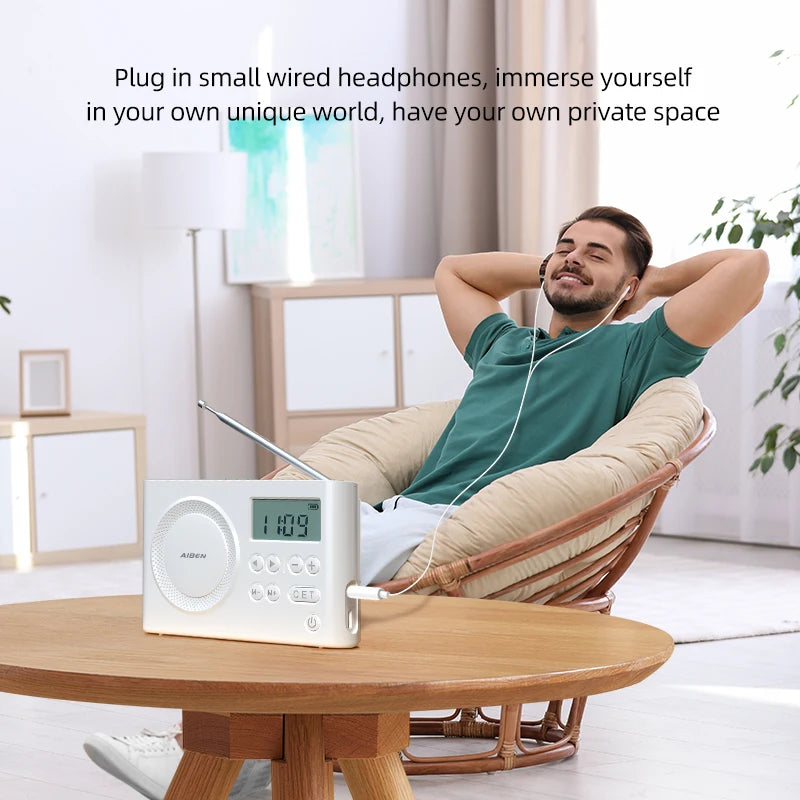 AIBEN C5S Mini Portable Rechargeable FM Radio