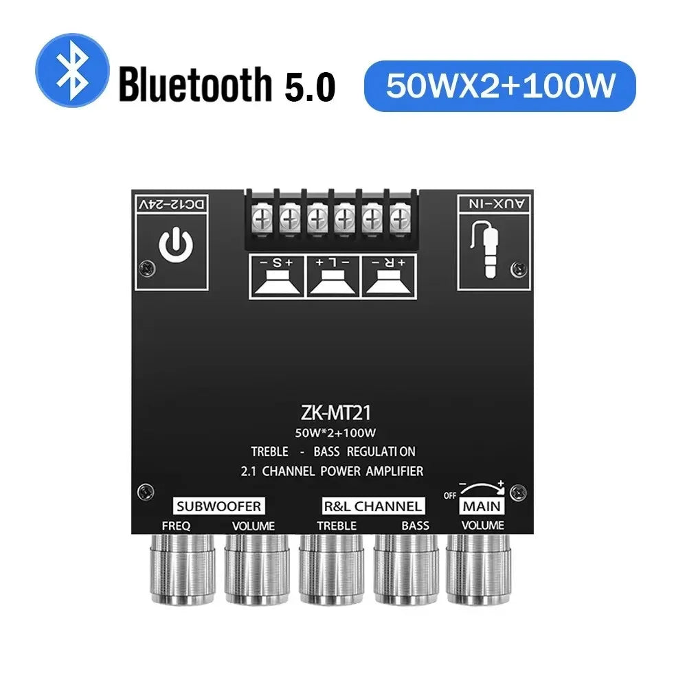 ZK-MT21 2.1 Channel Bluetooth Power Amplifier Board (2x50W + 100W)