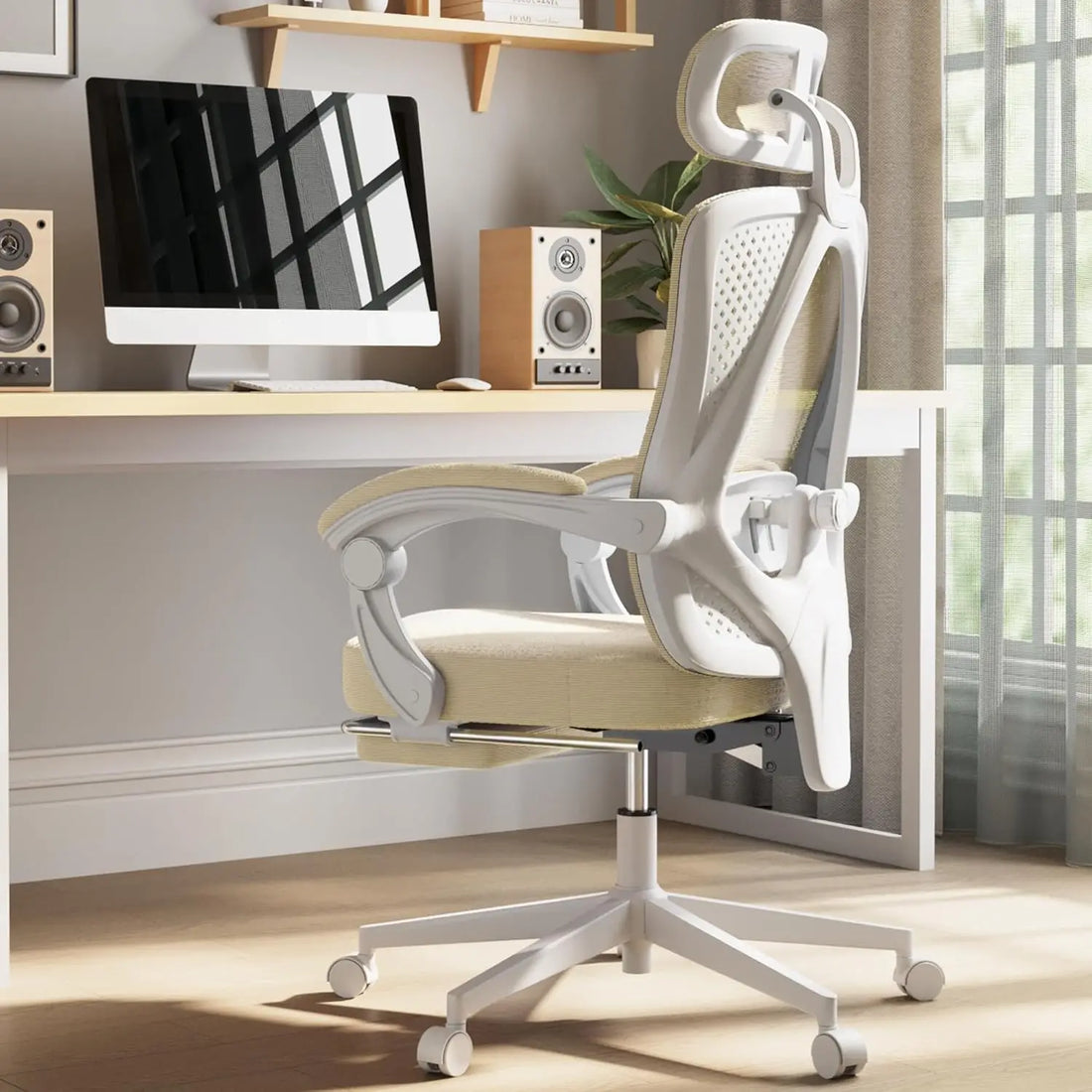 Dowinx Ergonomic Office Chair,Mesh Computer Chair with Pocket Spring Desk Chair with Adjustable Lumbar Support and Headrest
