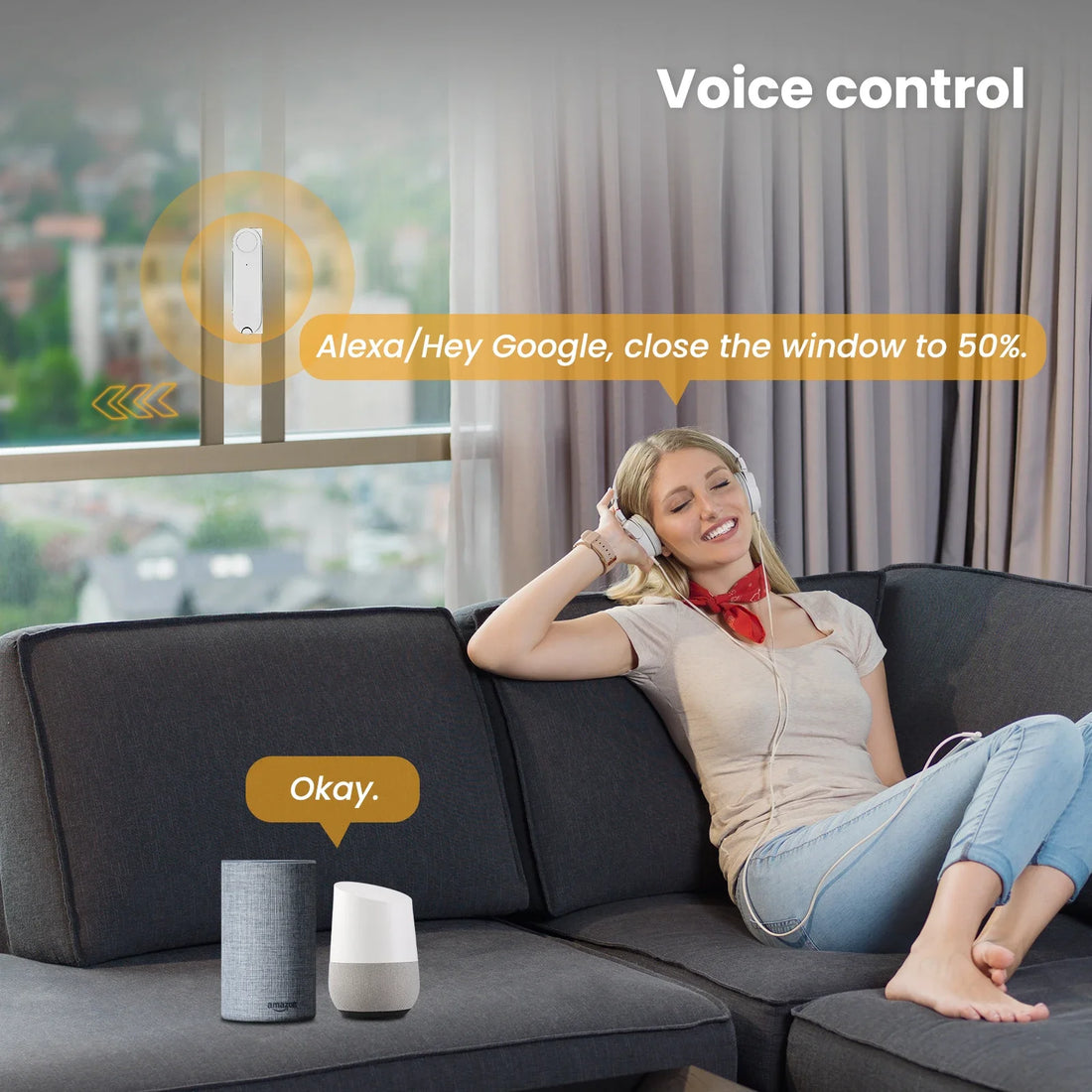 MOES Tuya ZigBee Smart Window Opener with Solar Charging