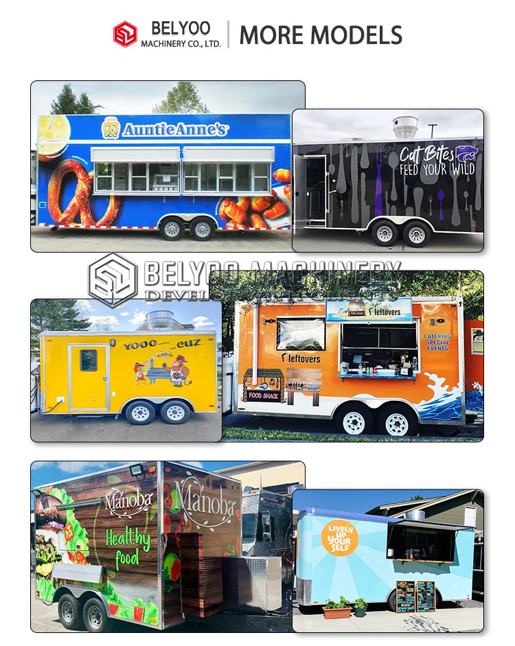 2024 9.8ft Street Food Truck Mobile Hot Dog Stand Food Truck With Full Kitchen Juice Vending Trailer Ice Cream Cart