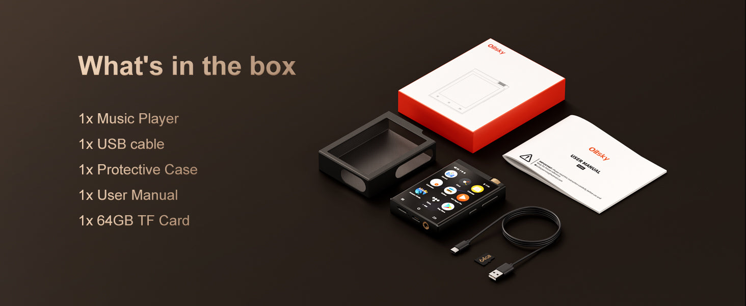 Hi-Fi Bluetooth & WiFi MP3 Player – 64GB Lossless Audio DSD