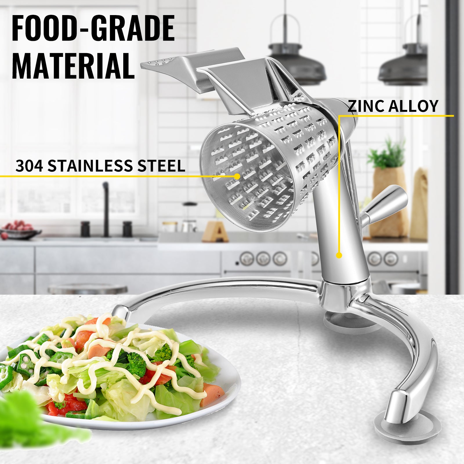 VEVOR Rotary Cheese Grater & Mandoline Slicer