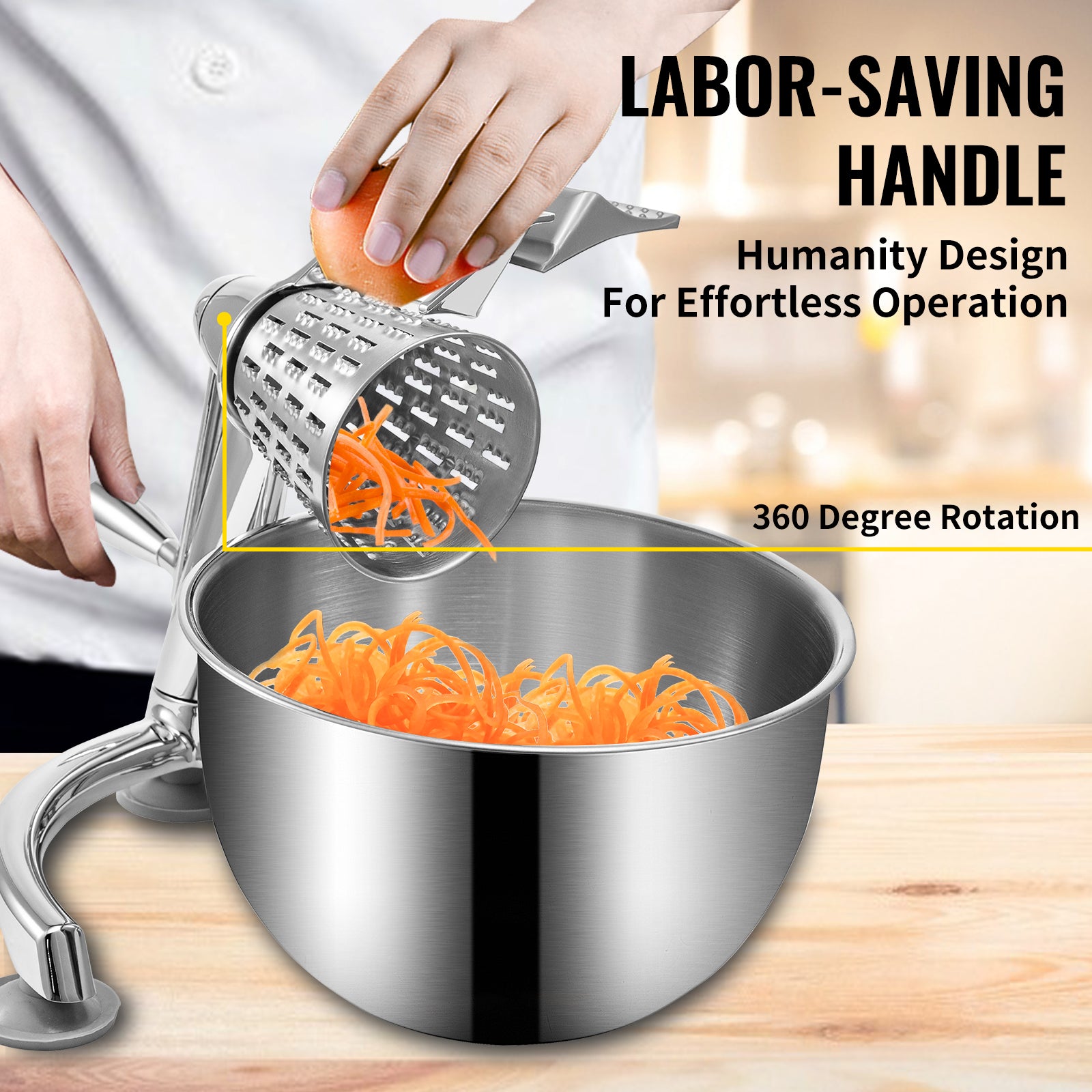 VEVOR Rotary Cheese Grater & Mandoline Slicer