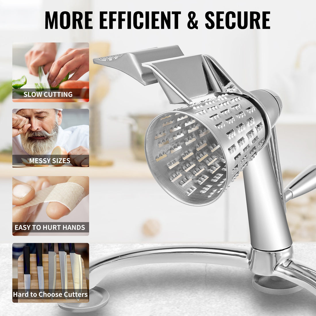VEVOR Rotary Cheese Grater & Mandoline Slicer